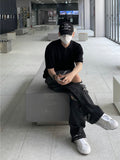 Ripped vintage damage black denim