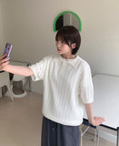 [unisex] Gopheo Linen Net Collar Short Sleeve Knit