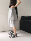 Dinple Oversized Fit Pile Bermuda Cargo Pants