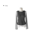 Obin Color Matching Slim Sleeveless T-Shirt Set