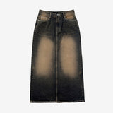 caro slit denim skirt