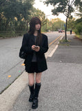 Empty Suede Frill Banding Mini Skirt