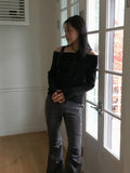 Carlin pin tuck pleated shirring banding long bootcut pants