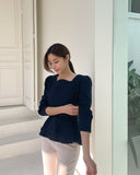 Minoa tweed belt blouse