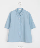 Tihaku round short sleeve collar shirt