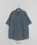 [unisex] Colmas Check Seersucker Short Sleeve Shirt