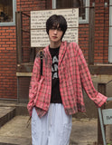 Venish dirty hood check shirt
