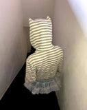 Nean Neko Stripe Two-Way Hood Zip-Up