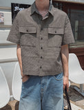 Robre double crop check short sleeve shirt