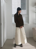 Tarp Peach Fuzz Cotton Cargo Two Way String Long Skirt