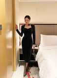 Older Cubic Bolero Velvet Long One Piece