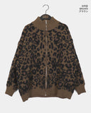 Dotty Leopard Knit Zip-Up