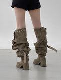 1171 Multiway Buckle Thigh High Boots (8cm)