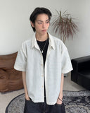 Pet seersucker short-sleeve shirt