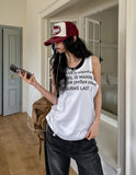 Hua Half Lettering Semi Overfit Sleeveless
