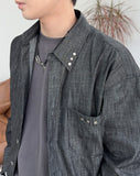 Aredi studded denim shirt