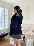 Lopeun boat neck net loose fit long sleeve knit