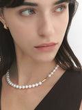 H edition Silver(Y) White Pearl Bead Necklace 8mm