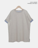 Harom Color Matching Roll-up Short Sleeve T-shirt
