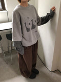 [unisex] Panpio Embroidered Stripe Layered Sweatshirt