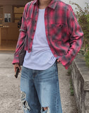 Heb Check Crop Cutting Shirt