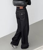 Back Pocket Point Maxi Wide Fit Raw Denim Pants