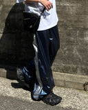 Metallic Side Zipper Pants