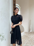 Razzel Puff Chiffon Belt One Piece