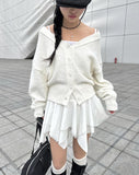 Light Unbalance Tiered Mini Skirt