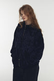 [2-WAY] Java Pattern Zip-Up Knit