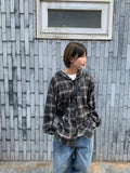 Kdanto Check Hood Long Sleeve Shirt