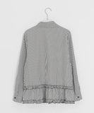 Toyan Frill Shirring Collar Shirt Blouse