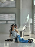 Portina Damage Wide Denim Pants