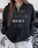 Kasen Applique Embroidery Hooded Zip-Up