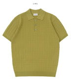 Cable collar short sleeve knit
