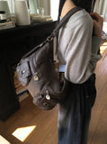 Leather Pocket TwoWay Backpack Shoulder Bag