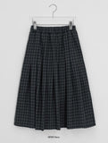 Gatell Peach Fuzz Banding Check Long Skirt
