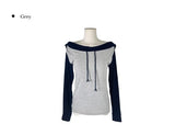 Enshu Brushed Color Matching Hood Off-Shoulder T-Shirt