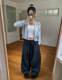 Meni Dot Pintuck Balloon Wide Pants