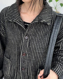 Heren Collar Ribbed Cardigan