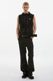 twin zipper dot hood vest