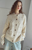 Openwork Round Knit Cardigan