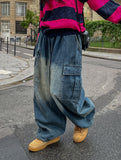 Peter Washing Balloon Cargo Denim Pants
