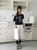 Conce Buckle Back Point Bermuda Cotton Short Pants
