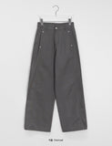 Benlu Rivet Cotton Wide Pants