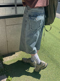 Pallid Pocket Denim Bermuda Pants