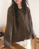 Poban Over Pocket Wood Duffle Knit Cardigan