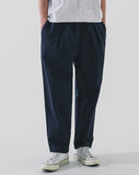 Deep tuck loose fit tapered banding pants