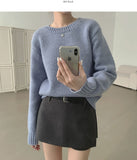 Round Neck Sibori Loose Fit Daily Knit