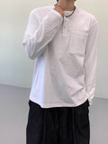 Front button henley neck basic T-shirt